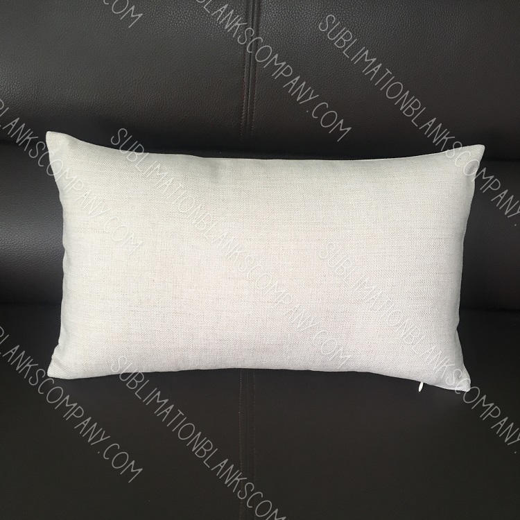 Rectangle and Lumbar White or Natural Linen Burlap Pillow Cover Sublim